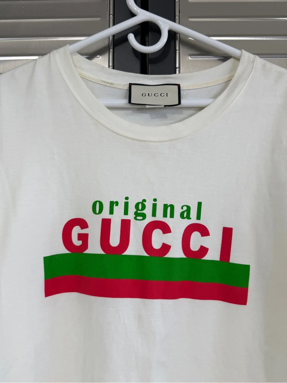 Gucci White 'Original GUCCI' Graphic Tee Large